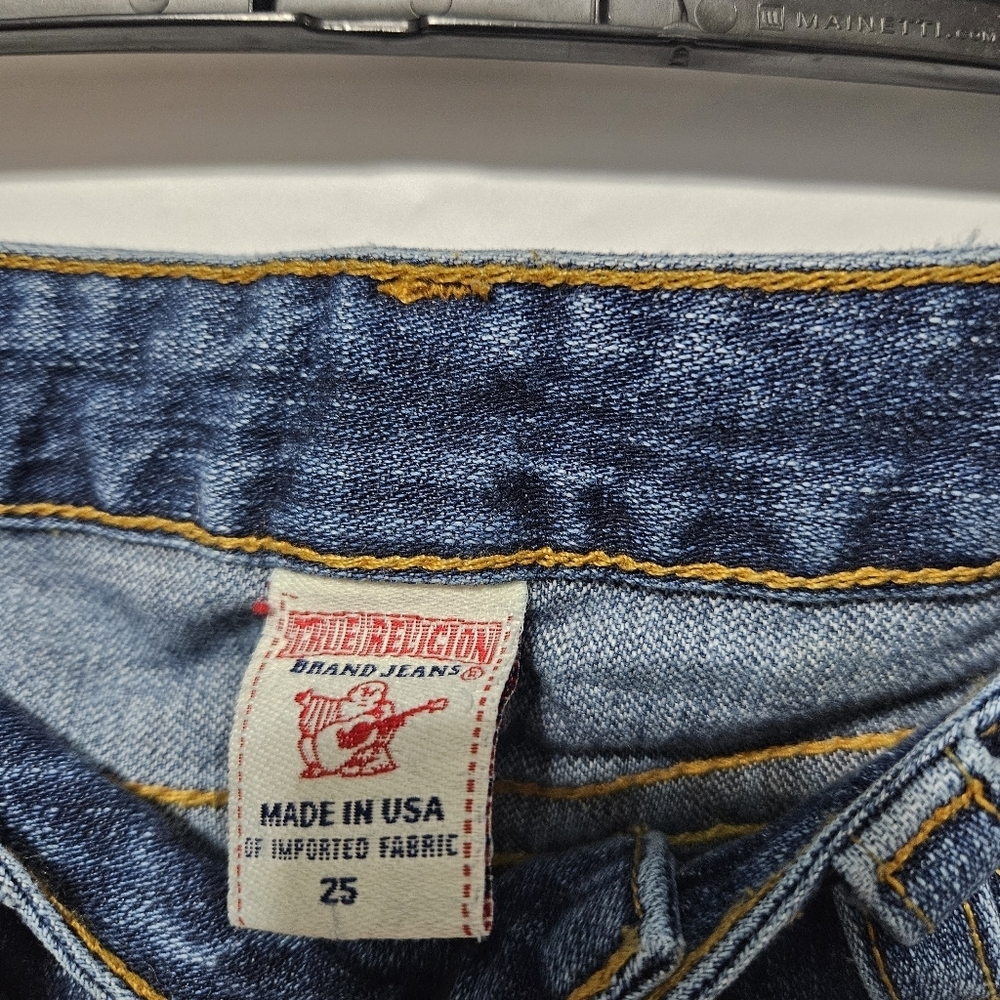 True Religion Women's Johnny Jeans Slim Straight Leg Dark Blue Sz 25 Y2k Vtg B16 - Picture 5 of 8